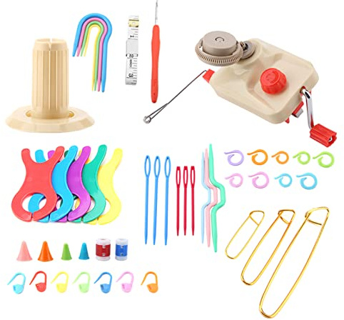 Avvolgitore di Filato, Avvolgitore di Filato Per Uncinetto, Avvolgitore di Lana E Set di Accessori Per Maglieria da Cucito, Kit Avvolgitore con Perno Avvolgitore Contatore Pollici Set di Strumenti Per