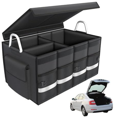 ZHAODG Kofferraumtasche mit Deckel, Für Subaru BRZ 2012-2023 Faltbare Auto Kofferraumtasche, Auto Tasche mit Fächern, Faltbox, Auto Zubehör, Universal
