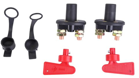 Asudaro 2Pcs 12V/24V Auto Batterie Trennschalter Hauptschalter Schnelles Ausschalten Reines Batterieschalter mit Schlüssel Ein-/Aus-Schalter Notstromtrennschalter für Auto Kfz LKW Boot Wohnmobile