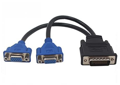 YIGZYCN Cable adaptador divisor DMS-59 pines a 2 VGA que reduce la pérdida de transmisión de datos, evita el peso ligero equivocado