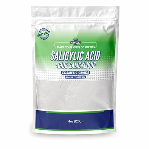 Myoc Salicylic Acid Powder | Cosmetic Grade Raw Material for DIY Skincare Formulations, Serums, Peels & More | 4oz (120g)
