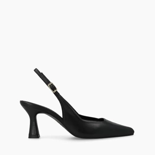 Lodi Zapatos de Salón para Mujer. Diseño Sencillo y Elegante. Destalonados en Piel con Tacón Geométrico de 7.5 cm. Cierre Lateral con Hebilla Metálica. Punta Afilada y Escote Cuadrado. Serie GELINES-