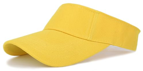 Barn visir mössa UV-skydd skärmmössa för 4–10 år flickor pojkar SPF 50 + sommarhatt golf tennis keps sport mössa löpning strand visir mössa andas och svettabsorberande solhatt sommarhatt, GUL, one