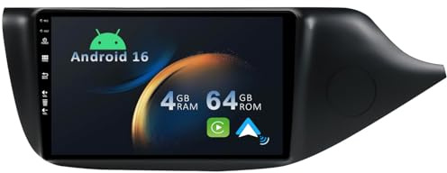 YUNTX 9 [4+64G] Android 16 Double Din Car Stereo Radio GPS Navigation Head Unit for KIA CEED JD 2012-2016 with Backup Camera Built-in Wireless CarPlay Android Auto Bluetooth WiFi SWC