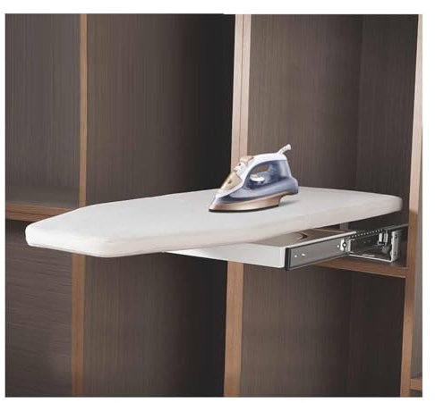 Tabla de planchar extraíble para ahorrar espacio con mecanismo de cierre suave, perfecta para espacios pequeños, diseño de almacenamiento 1, 81 x 31 cm, ideal para uso doméstico