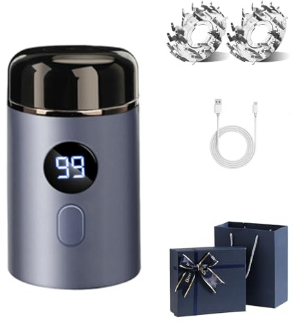 Easy Trim Pro, Easy Trim Rasoio, Mini Rasoio Elettrico per Intimo Uomo, IPX7 Impermeabile Rasoio Elettrico Corpo Uomo, Regolabarba Wet & Dry USB Ricaricabile, Con Display LED (Blu)