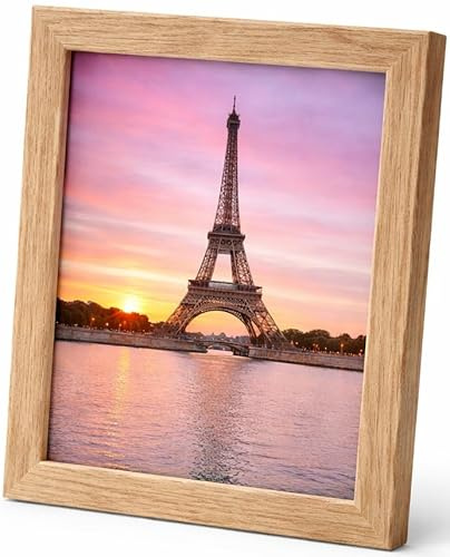 Abio Bilderrahmen 28x35cm Eiche MDF Acrylglas Fotorahmen Frame Posterrahmen für Fotos Bilder Poster Rustikal Vintage Retro