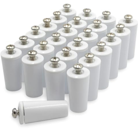 Topes Persiana Blanco de 40mm para para Persianas Enrollables. |Pack de 24| Topes Fabricados en PVC | Cada Tope de Persiana Incluye Todo lo Necesario para su Montaje.