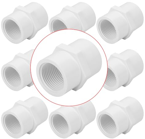 Lswteiz 10Pack 3/4 Inch PVC Female Thread Adapter Pipe Fittings (Socket x Female Pipe Thread) Furniture Grade SCH40 PVC Pipe Fittings Connectors for Sprinkler, Irrigation