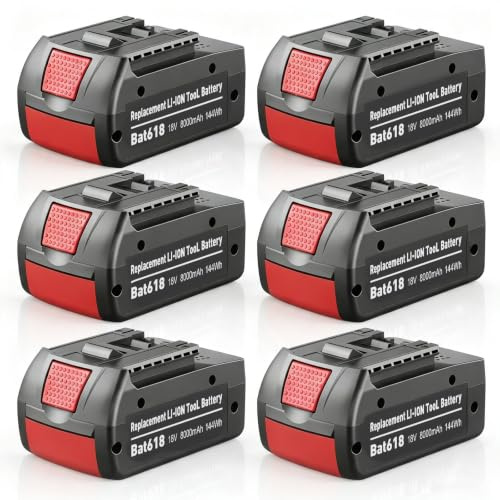 6X 8.0Ah/8000mAh Ersatzakku für Bosch akku 18V BAT618 BAT618G BAT609 BAT609G BAT619 BAT619G BAT610G BAT610 BAT612 BAT622 18V Akku Ersatzteile