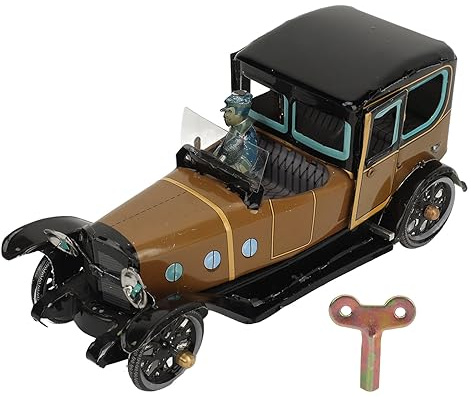 FRELEAN Clockwork Vintage Car Toy Tinplate Handcrafted Retro Wind Up Car Toy for Collection Gift Party Birthday