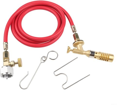 TONIXY Chalumeau au propane avec tuyau de 1,5 m, laiton pour Mapp Map Pro, soudage au gaz, chalumeau de brasage pour tuyau, plomberie, tôle, chauffage