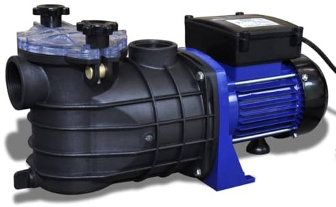 Pompa di circolazione per piscina, 500 W, blu, con filtro, portata 9000 l/h, connettore da 38 mm, per filtro idromassaggio, filtro a sabbia, impianto di filtraggio, purificazione dell'acqua in piscina