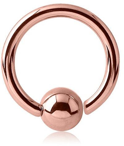 eeddoo Piercing-Ring BCR Klemmring Rosegold Edelstahl Stärke: 3,2 mm Durchmesser: 10 mm 6 mm