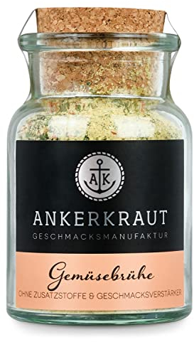 Ankerkraut Gemüsebrühe, ohne Geschmacksverstärker, ohne Zucker, 90g im Korkenglas, Mischung würzender Zutaten für Brühe
