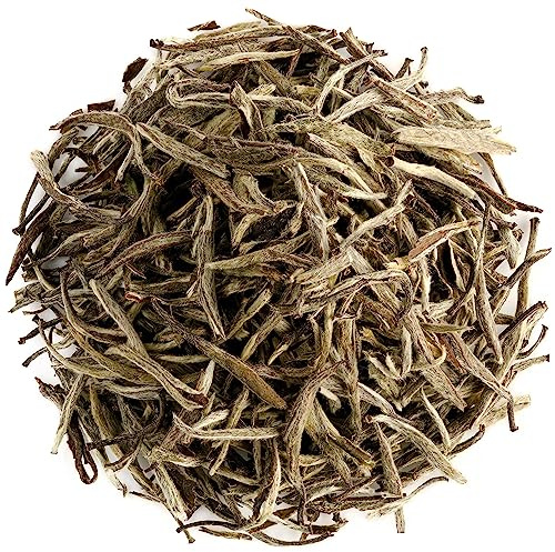 Baihao Yinzhen Thé Blanc Chine - Aiguilles D'Argent Thé Chinoise - Silver Needle - Bai Hao Yin Zhen Aiguille Chinoise Needles Feuille D Argent Tisane Bio Thé Chinois 40G