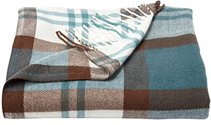 Lavish Home Bristol Plaid Soft Blanket-Oversized, Luxuriously Fluffy, Vintage-Look and Cashmere-Like Woven Acrylic-Breathable and Stylish Throws
