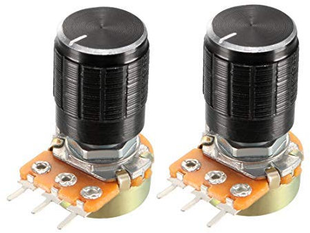 2 Stück 10 K Ohm variable Widerstände Single Turn Rotary Carbon Film Taper Potentiometer mit Knobs