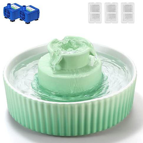 Wonder Creature Ceramic Cat Water Fountain, Stable Cupcake Design, 71oz