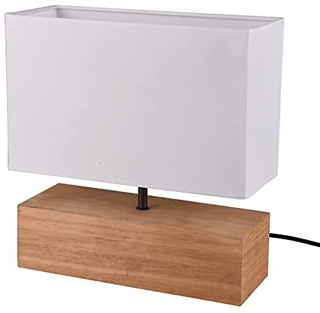 Reality Leuchten Tischleuchte Woody R50181030, exkl. 1x E27, Holzfarbig, 30cm x 12cm