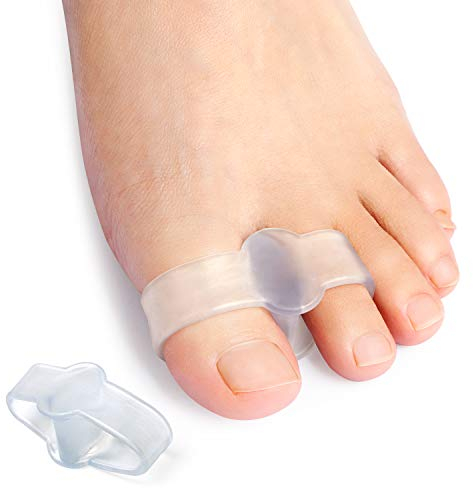 Promifun Bunion Corrector, Zehentrenner mit 2 Schlaufen, 10er Pack Gel Zehenkorrektor (10 Stück (1er Pack, Clear)