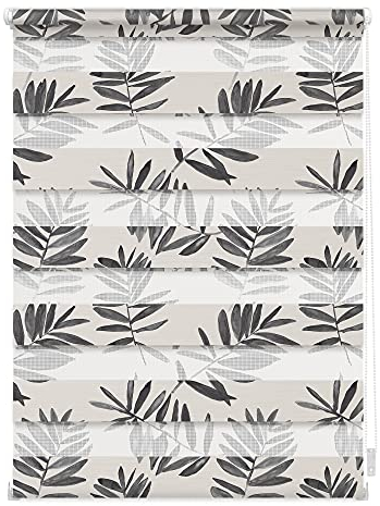 Lichtblick Doppelrollo Klemmfix ohne Bohren mit Motiv, Black Watercolor Branches - Schwarz, Blickdicht, Made in Germany, Klemmträger, Julia Schumacher 90 cm x 150 cm (B x L)