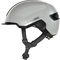 ABUS Urban Helm HUD-Y - mit magnetischem, aufladbarem LED-Rücklicht & Magnetverschluss - cooler Fahrradhelm für den Alltag - für Damen und Herren - Grau Glänzend, Größe L, L (57-61 cm)