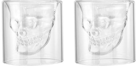 Sea-Club Verres à whisky en forme de tête de mort - Hauteur : 7 cm - Diamètre : 7 cm
