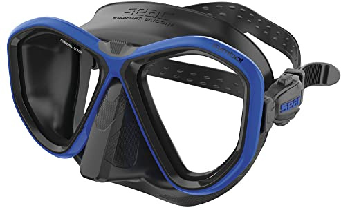 Seac Symbol, Made in Italy Zweiglas-Tauchmaske mit Einer 3D-Schnalle direkt am Maskenkörper