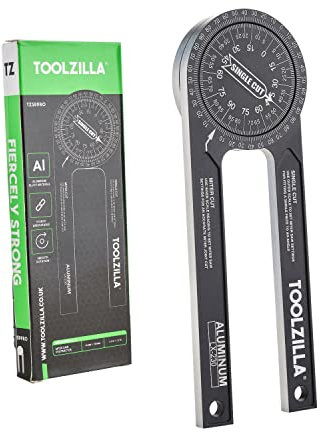 Toolzilla Rapporteur d'angle en aluminium de 17,8 cm – Outil de mesure avec plusieurs échelles pour le travail du bois, le travail du métal et tous les métiers de la construction