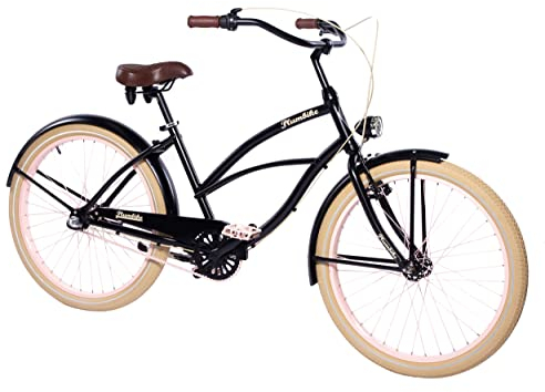Plumbike La Donna Fahrrad Damen 26 Zoll Fahrrad Mädchen - 145-185cm 3-Gang oder 7-Gang Stadtfahrrad Citybike Damen Cityräder Frauen Fahrrad mit Dicken Reifen Mädchen Fahrrad 26 Zoll