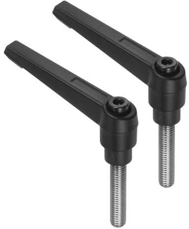 QUARKZMAN 2 Stück Klemmhebel Griff M8 x 35mm Außengewinde Schraube Edelstahl 304 mit Zinklegierung Verstellbare Handgriff Spannhebel für Werkzeugmaschinen Schweißgeräte Druckgeräte, Schwarz