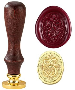 TBXqian Initial E Wachs-Siegel-Stempel, Vintage Letter Seal Wachs-Siegel-Stempel mit abnehmbarem Messingkopf und Holzgriff für Party Einladungen/Geschenkpapier/Umschläge/Weihnachten Thanksgiving