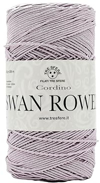 cordino per borse swan rowen effetto elegant da 200g - 50% cotone riciclato-50% poliestere per uncinetto 3-4 (glicine - 12)