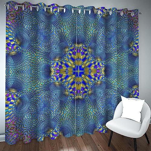 Kinder Vorhang Blickdicht Thermovorhang Blau Psychedelisch Gardinen Wohnzimmer Vorhänge Kinderzimmer Geräuschreduzierung Dekoration Für Schlafzimmer Wohnzimmer Küche Fenster 2 X 150 X 280 C -1O9C2B3W6