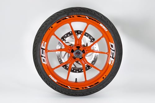 Felgenrand Aufkleber Felgenrandaufkleber Felgenbett Dekor Orange kompatibel mit KTM 990 Duke X710156VA