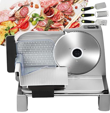 forplubossmmp Food Meat Slicer 190mm Food Electric Blade Cutter Machine | Commercial Meat Chopper Adjustable Thickness 1-15mm | Vegetable Cutter Deli Food Slicer for Restaurant Home Canteen Use
