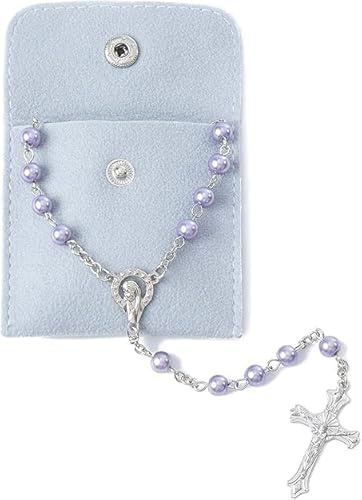 TELAIN Rosario católico para mujer, regalos de confirmación para niñas, color simple, bolsa de botón, rosario de cuentas artísticas, regalos para mujeres, X-Large
