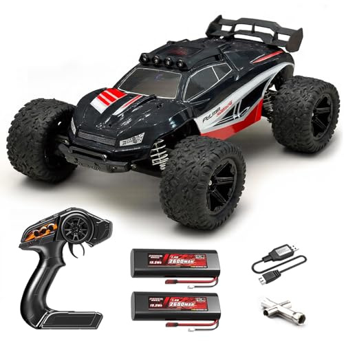 Großer 1:8 Zweiradantrieb RC Geländewagen, 45KM/H Monster Truck mit 2 Akkus