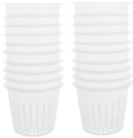 Toyvian 60pcs Hydroponic Planting Basket Hydroponic Pot Container Grow Basket Mesh Planter Planter Growing Cups Net Pots Plastic White