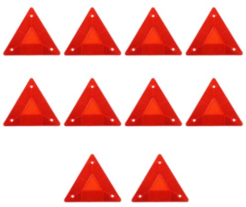 Healeved 10 Réflecteurs Triangulaires pour Véhicules Panneaux de Signalisation de Sécurité en Plastique Résistant à la Chaleur Ultra-Réfléchissants Étanches et Solide Adaptés aux