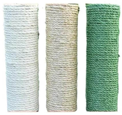Spago Per Decorazioni Gatto che si arrampica, corda di canapa verde, tiragraffi fatto a mano, lettiera fai da te, colore primario, 6 mm, 8 x 20 m(Color-10)