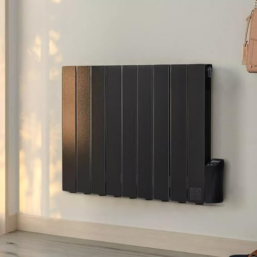Warmiehomy 1500W Black Oil Radiator with Thermostat and Timer,Wall Mounted | Electric Radiator Wall Mounted Electric Wall Heater with Thermostat and 7 Days/24H Timer,Digital Screen & Child Lock for Room