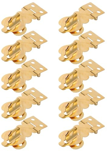 SEWACC 10pcs Mini Solid Brass Padlocks with Screws Small Decorative Jewelry Box Latch Lock Lockable Brass Clasp for Wooden Box and Small Cases