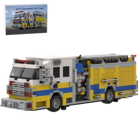 Quibuilds Feuerwehr LKW Klemmbaustein-Set – MOC Feuerwehrfahrzeug im Stadtstil, Detailreiches Sammlermodell für Büro & Regal, Geschenk für Erwachsene & Technik-Enthusiasten (1016 Teile)
