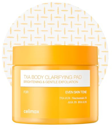 celimax TXA Tampons clarifiants pour le corps | Tampon déodorant pour le traitement des aisselles foncées, genoux et coudes, soin de la peau aux fraises, exfoliant doux et hydratant pour le corps (50