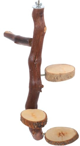 Amosfun Bird Perch Stand Wooden Board, Not Easy to Damage, Easy Installation, Brown, for Parrot and Small Pet Training and Climbing