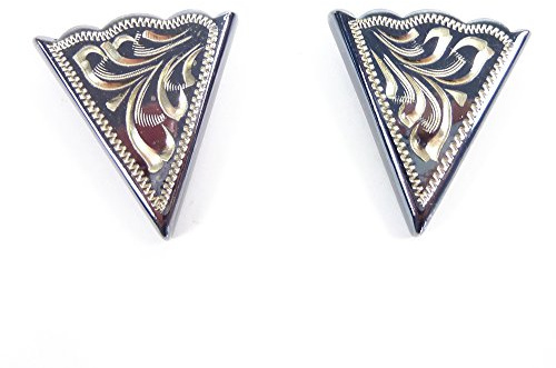 Rodeo Ready Kragenecken German Silver Kragenecken Kragenspitzen Collar Tips Westernschmuck Western-Accessoires für Westernhemden Silber