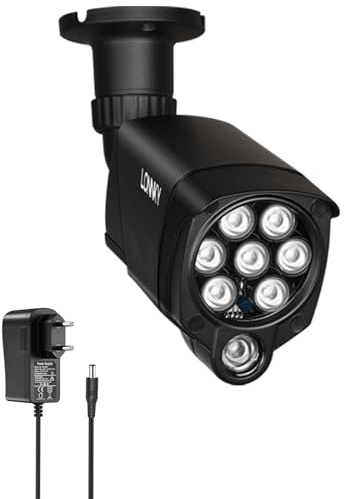 Lonnky Iluminador Infrarrojo de 8 LED, Luz IR 30 M para Cámaras de Seguridad (TAPO C200 C310, Reolink 410W), VR (Quest, VR2), PS5, Visión Nocturna 90°, Incluye Fuente 12 V 1 A — Negro
