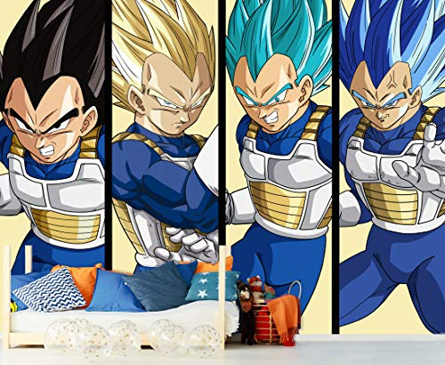 Oedim Fotomural Vinilo Adhesivo Dragon Ball Super Formas Vegeta, Producto Oficial, Vinilo Adhesivo Decorativo para Habitaciones, decoración para Paredes, DBS